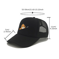 Gorra con visera con estampado de oso nuevo transfronterizo para hombres y mujeres bordado 3D sombrero de conductor de camión Primavera Verano malla transpirable béisbol