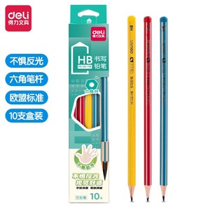 Deli Hexagonal Pencil Hb Matte Wood For School Writing 10 Pack - Product Image 2