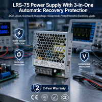 Alimentation à découpage LEYU LRS-75 75W à sortie unique 110V-220V vers 12V/24V/48V, transformateur encastré pour machine d'automatisation