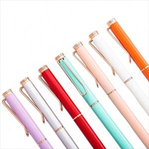 Luxury High-End Office Stationery Customized Logo <b>Colorful</b> Metal Ballpoint <b>Pens</b> Business Hotel <b>Pens</b> Promotional Gift for Office - Product Image 2