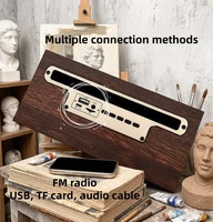 Altavoz Inalámbrico Portátil con Diseño Retro de Madera, Bajos Potentes, Radio FM, Soporte para Tarjeta TF, Soporte para Teléfono, Larga Duración, Altavoz de 8W