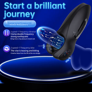 Masturbator pria portabel 10 frekuensi Vibrator dengan 10 fungsi penjepit gigitan frekuensi, mainan seks pria kualitas tinggi - Product Image 4
