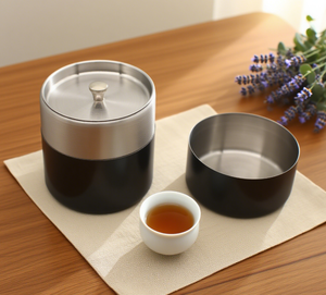 Hot bán kín nắp đậy đôi gia vị lưu trữ trà cà phê đường kẹo lưu trữ container Jar nhà bếp 304 thép không gỉ trà <span class=keywords><strong>Caddy</strong></span> - Product Image 3