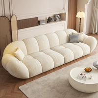 Canapé droit moderne et moelleux en tissu, sectionnel, à profil bas, pour salon et appartement