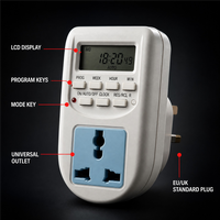 Temporizador Digital Programable AL-06G con Enchufe EU/UK, Enchufe con Temporizador Semanal de 7 Días, 16A 220V, Pantalla LCD, 16 Ajustes de Encendido/Apagado