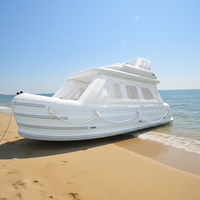 Bateau Catamaran Gonflable Portable à Moteur Électrique, Double Pont, en PVC, Capacité 100-500kg