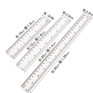 Lots de règles en plastique transparentes et colorées pour la mathématique, 15/20/30 cm, avec logo personnalisé, fournitures scolaires OEM - Product Image 2