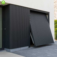 Porte de garage électrique en aluminium invisible avec grille, installation réussie