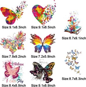 Pegatinas de transferencia de calor de planchado de mariposas de colores adecuadas para camisetas Jeans mochilas sombreros ropa DIY calcomanías decorativas - Product Image 6