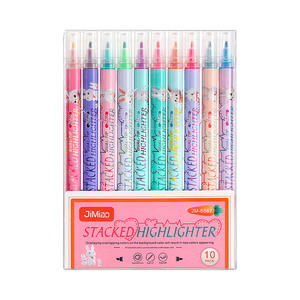 Ensemble de surligneurs jumbo à double tête Marqueur de couleur oblique à chevauchement transfrontalier pour l'écriture de cartes de vœux de Noël des étudiants - Product Image 5