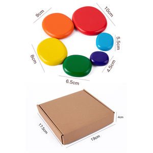 Jouet d'empilage en bois coloré, blocs d'équilibre arc-en-ciel, puzzle éducatif Montessori pour enfants, développement de l'apprentissage précoce, cadeau - Product Image 4