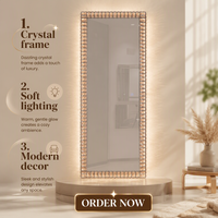 Cadre en cristal moderne personnalisé, commande tactile, verre trempé HD rectangulaire anti-chute, LED murale intelligente pour chambre à coucher, hôtel
