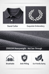 Camiseta de Golf Personalizada con Logotipo Bordado e Impreso, de Secado Rápido, al por Mayor, de Color Sólido, de Alta Calidad, Lisa y Casual - Product Image 2