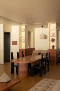 Tấm travertine đỏ nhập khẩu tự nhiên cho bảng điều khiển thiết kế hiện đại bảng điều khiển đá ở dạng phiến lớn có sẵn để bán - Product Image 2