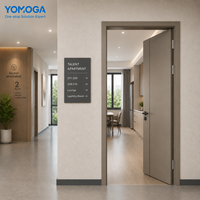 Puerta de Seguridad Yomoga Insonorizada y Resistente a la Humedad, Marco de Aluminio y Madera Ecológica, Puerta de Entrada, Puerta Interior, Puertas Divisorias, Duradera, para Hotel