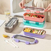 Boîte à lunch en acier inoxydable pour micro-ondes, à une seule couche, avec compartiments, étanche, pour conserver la fraîcheur, boîte à bento portable, boîte de rangement alimentaire