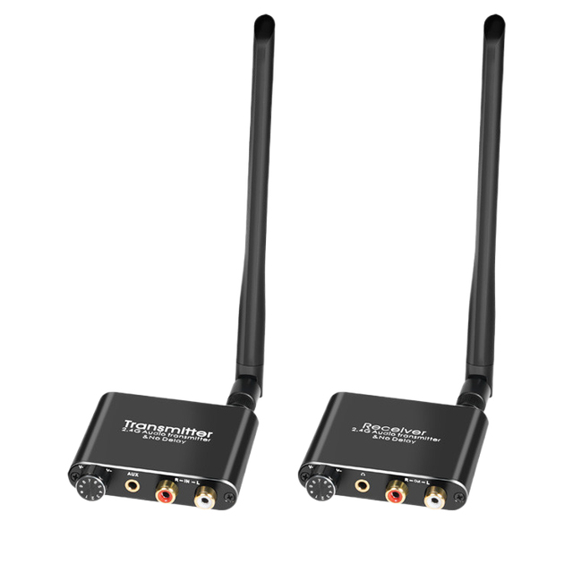 2.4Ghz Wireless RCA 3.5mm Stereo Audio Transmitter Receiver 50m Low Delay 192kHz 24bit HiFi Audio for TV Speakers Amplifier