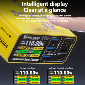Estación de Carga Rápida MECHANIC M-POWER 110 <span class=keywords><strong>Pro</strong></span> de 6 Puertos <span class=keywords><strong>GaN</strong></span> 110W para Teléfonos Móviles, Tabletas, Talleres de Reparación, Viajes, Hogar y Oficina - Product Image 1