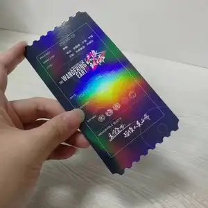 Olaylar için photocards afiş bilet özel her iki yan baskı holografik bilet