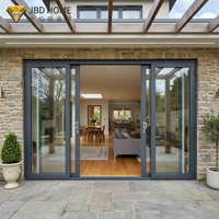 Porte coulissante moderne en aluminium à double vitrage pour balcon et terrasse - Économe en énergie et insonorisée