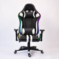 Silla de Computadora Ergonómica de Alta Calidad para PC, Cómoda Silla Giratoria para Juegos con Luces RGB Amplias y Control Remoto