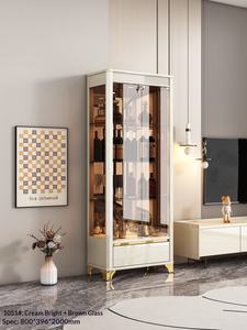 <span class=keywords><strong>Meuble</strong></span> de salon en bambou avec porte en verre, armoire à <span class=keywords><strong>vin</strong></span> avec roulettes, <span class=keywords><strong>meuble</strong></span> de rangement mural, petit rangement manuel, rouge 2024 - Product Image 3