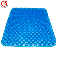Coussin de siège en gel bleu avec housse antidérapante au design sportif et double refroidissement en silicone Taille personnalisée Cool Tpe Coussin de siège de voiture