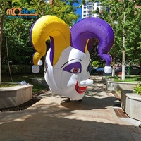 Ballon gonflable tête de clown effrayant 2,1 m en tissu Oxford 210D pour décoration extérieure de fête d'Halloween