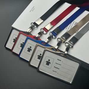 Porte-<span class=keywords><strong>badge</strong></span> d'employé en alliage d'aluminium et cordon pour <span class=keywords><strong>badge</strong></span> d'usine avec <span class=keywords><strong>badge</strong></span> nominatif <span class=keywords><strong>imprimable</strong></span>, marque OEM - Product Image 2