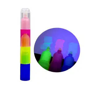 Blacklight Reactive UV Marker Pen Large 3 Section Blue Red Yellow Invisible Ink Pen