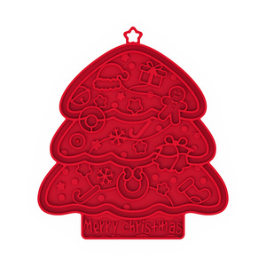 Tapis de léchage en silicone en forme de sapin de Noël, gamelle <span class=keywords><strong>anti</strong></span>-vomissement à ventouses pour chiens et chats, pour une alimentation lente et apaisante - Product Image 6
