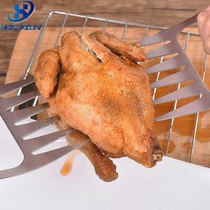 Parrilla divisora <span class=keywords><strong>de</strong></span> carne Manual <span class=keywords><strong>de</strong></span> acero inoxidable multifunción duradera resistente al calor, tenedor <span class=keywords><strong>de</strong></span> pollo para barbacoa al aire libre y Camping - Product Image 4