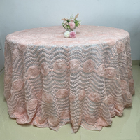 Luchuan personnalisé Banquet fête Rosette nappe rose nappes ronde ondulée décorative tissu nappe mariage