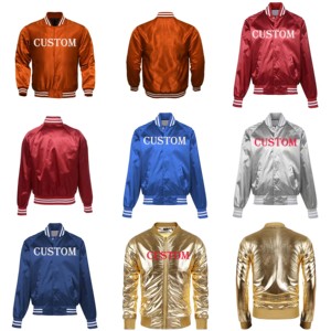 Áo khoác bóng chày satin trơn kiểu cổ điển dành cho bé trai, trẻ em, nữ, nữ sinh, phụ nữ - Product Image 5