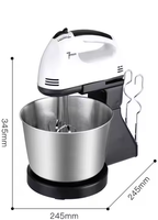 Batteur Électrique Ménager 7 Vitesses pour Cuisine, Fouet Mélangeur à Gâteau, Batteur à Œufs Portable et Mélangeur de Pâte de Table