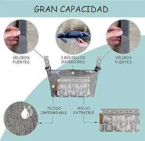 Bolsa Organizadora Multifuncional Personalizada de Poliéster para Guardería, Bolsa para Pañales y Cochecito para el Cuidado del Bebé, Bolsa Organizadora para Cochecito de Bebé - Product Image 4