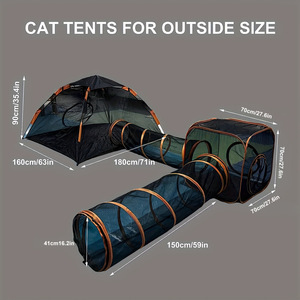 Mèo chơi lều catio di động ngoài trời mèo Thùng <span class=keywords><strong>Pop</strong></span> <span class=keywords><strong>Up</strong></span> mèo lều với đường hầm cho Kitty xách tay Pet Playhouse - Product Image 2