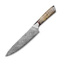 Ensemble de couteaux de chef Tuobituo 7 pièces, couteaux allemands en acier Damast 1.4116, ensemble de couteaux professionnels pour couper les légumes et la viande, ensemble de couteaux de chef pour la cuisine