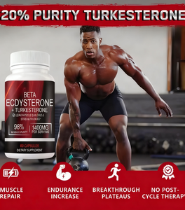 Özel Marka 1400mg %98 Beta Ekdisteron ve %20 Turkesteron Kas Kütlesi Gücü ve Protein Sentiz için 60 Kapsül - Product Image 2