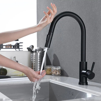 SANIPRO 360 degrés rotatif SS304 nickel brossé tirer vers le bas robinet d'eau sensible intelligent capteur tactile robinet pour évier de cuisine
