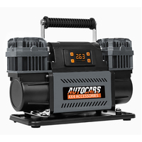Compresseur de pneu à câble 12V/24V 300LSH/MIN robuste avec double cylindre Compresseur d'air pour voiture Gonfleur de pneu pour voiture