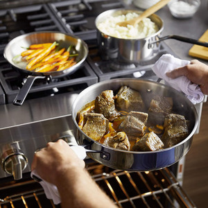 Household 6 Pcs Stainless Steel Bakelite Handle Cooking <b>Pot</b>/ Frying Pan Cookware Set with Glass Lid - Product Image 4
