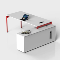 Nuova Scrivania Direzionale a L dal Design Moderno per Ufficio Commerciale, Scrivania Bianca per Manager