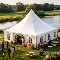 Tente Pagode Imperméable Robuste pour Fêtes et Événements en Plein Air avec Structure en Aluminium