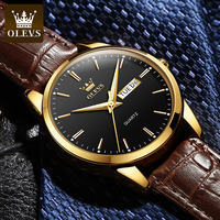 Reloj de cuarzo clásico TOP Brand 6898 para hombre, resistente al agua, con correa de cuero, calendario, deportivo, de negocios, reloj de pulsera de cuarzo para hombre.