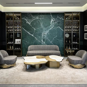 Ensemble de canapés italiens modernes de luxe, design haut de gamme, salon de villa, tissu en velours, base en laiton, <span class=keywords><strong>fauteuil</strong></span> sectionnel incurvé en cuir - Product Image 5