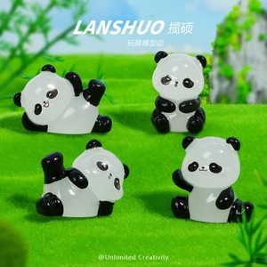 <b>Rainbow</b> <b>Candy</b> Diy Creative Studio Panda Resin Figurines Mini Animal Decor Home Decoration Craft Artistic Cartoon Style - Product Image 2