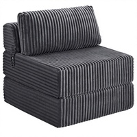 Canapé-lit pliant 4-en-1 convertible, chaise longue sans armature, matelas à ressorts ensachés, mousse à maintien moyen, portable, capitonné