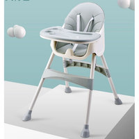 Kaki — chaise haute pliante en plastique, 2 pièces, table de jeu réglable en hauteur, pour restaurant, pour bébé