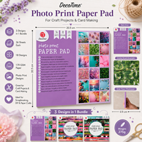 Bloc de papier photo 170 g/m² pour scrapbooking, 36 feuilles, 18 motifs, papier décoratif pour la création de cartes, le journaling et les loisirs créatifs